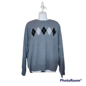 Dockers Dusty Blue Men's Sweater with Argle Pattern Size XL EUC